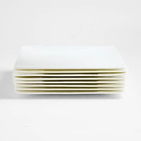 Bennett White Bone China Square Dinner Plates, Set of 8