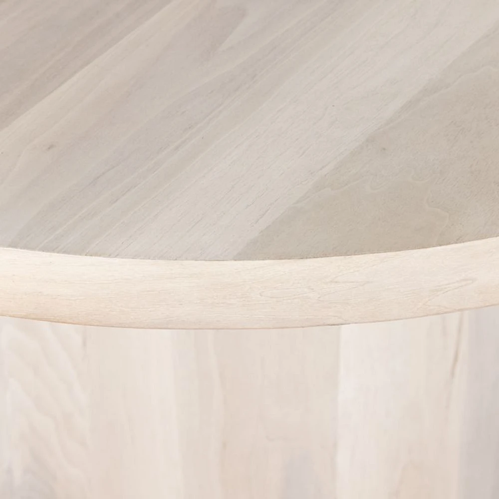 Bensen 60" Whitewash Wood Round Dining Table
