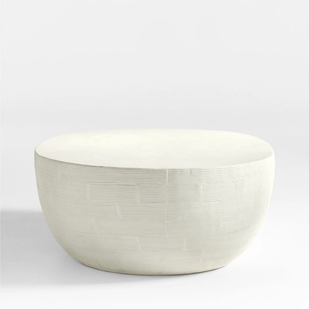 Beton White Concrete 52" Oval Coffee Table