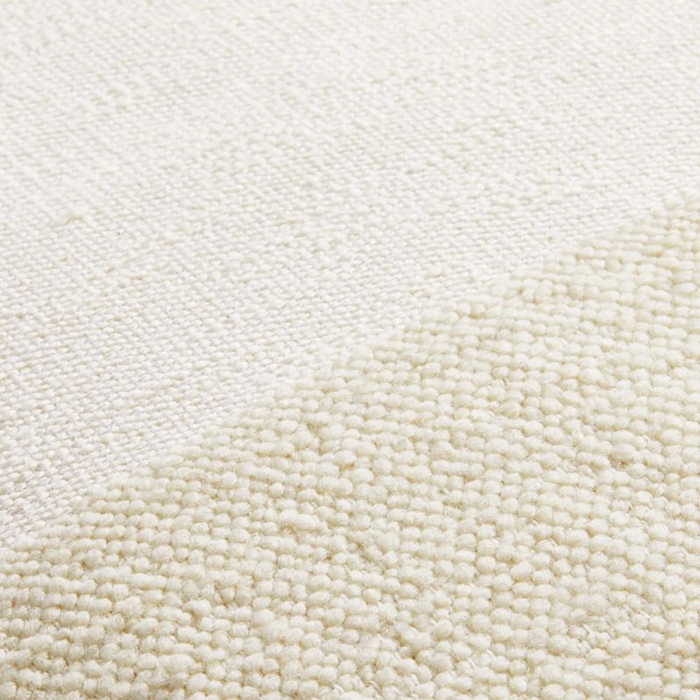 Biella Wool-Cotton Blend Textured 23x23 Arctic Ivory Throw Pillow Cover