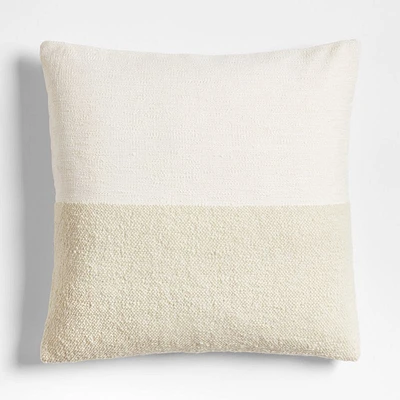 Biella Wool-Cotton Blend Textured 23x23 Arctic Ivory Throw Pillow Cover