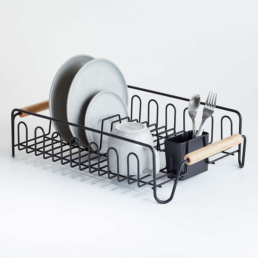 Crate&Barrel Yamazaki Tosca Wide White Dish Storage Rack