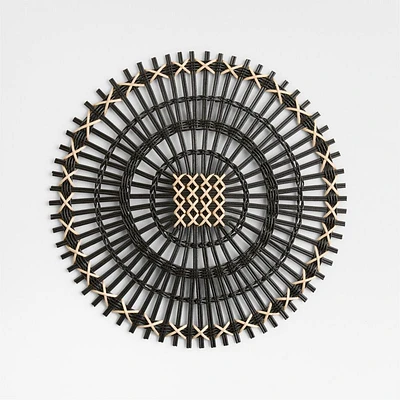 Amira Black Radial Rattan Placemat