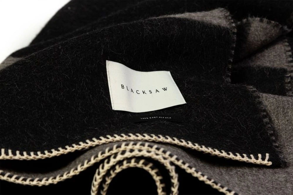 Blacksaw Mason 59"x79" Alpaca Black Throw Blanket