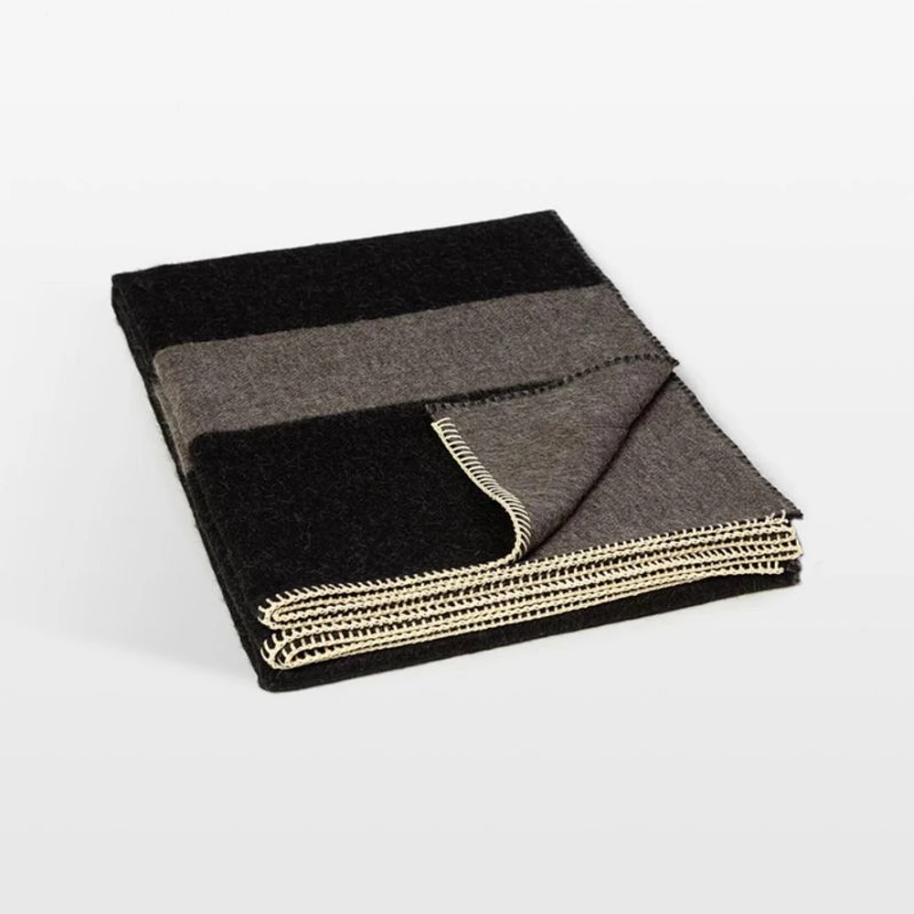 Blacksaw Mason 59"x79" Alpaca Black Throw Blanket