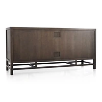 Blake 68" Dark Brown and Rattan Storage Media Console