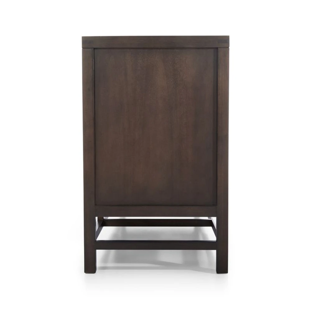 Blake 68" Dark Brown and Rattan Storage Media Console