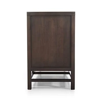 Blake 68" Dark Brown and Rattan Storage Media Console