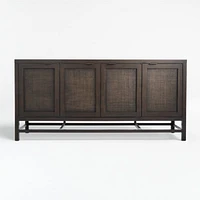 Blake 68" Dark Brown and Rattan Storage Media Console