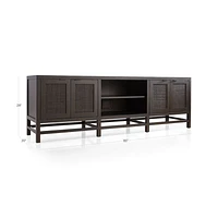 Blake 85" Dark Brown and Rattan Storage Media Console