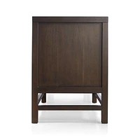 Blake 85" Dark Brown and Rattan Storage Media Console