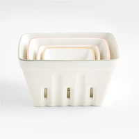 Bloom Ceramic Nesting Berry Box Colanders, Set of 4
