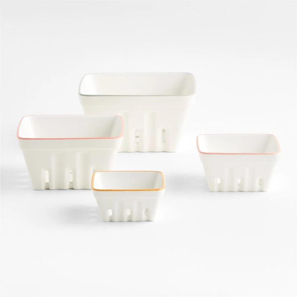 Bloom Ceramic Nesting Berry Box Colanders, Set of 4