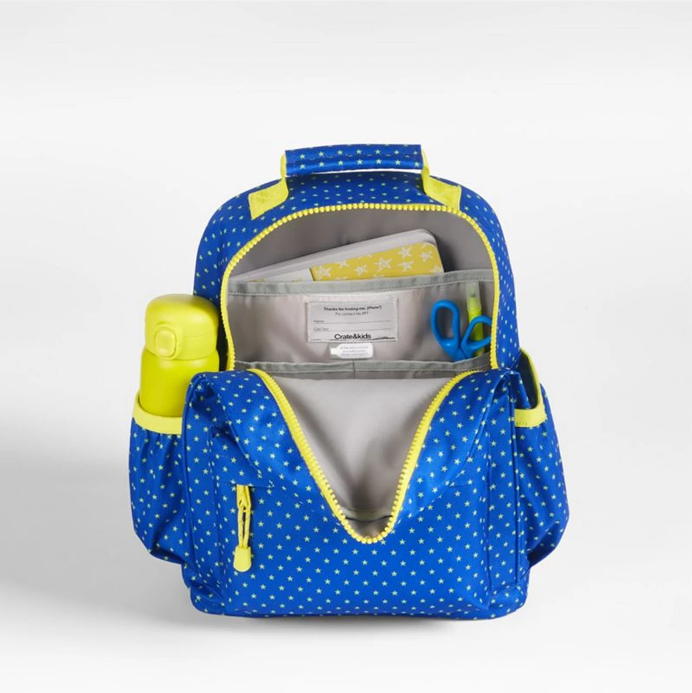 Lucky Stars Blue Medium Kids Backpack with Side Pockets