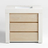 Bluff 36" Bleached Ash and Off White Quartz Single Vanity