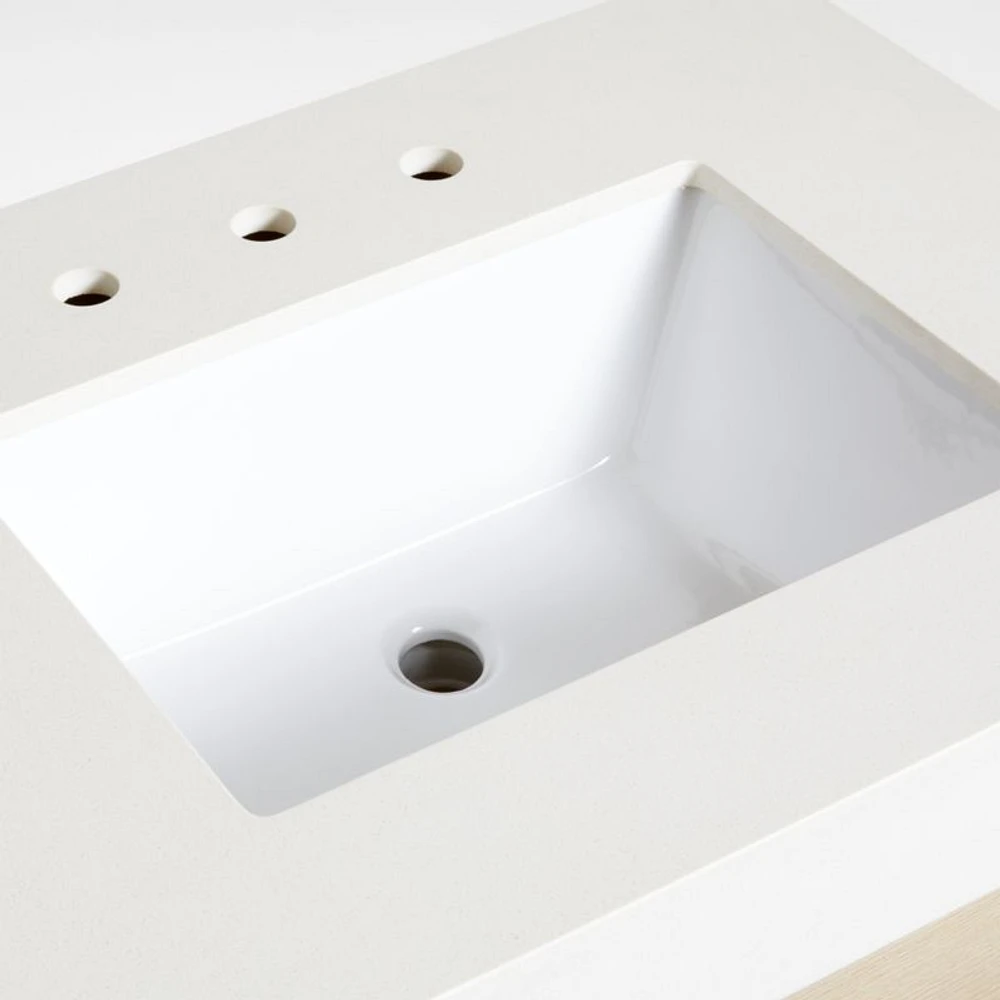 Bluff 36" Bleached Ash and Off White Quartz Single Vanity