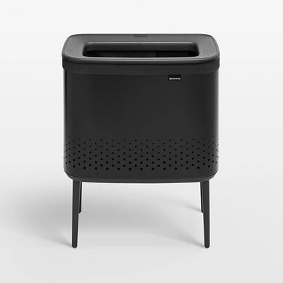 Brabantia Bo 16-Gallon Black Metal Laundry Hamper