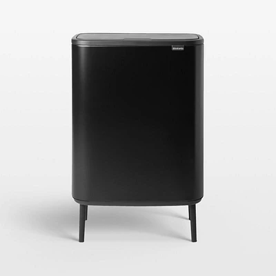 Brabantia Bo Hi Touch Top Trash Can, Matte Black, 16 Gallon