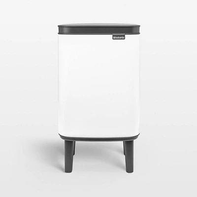 Brabantia Bo Hi Trash Can, White, 1.1 Gallon