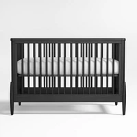 Bodie Ebonized Black Oak Wood Convertible Baby Crib