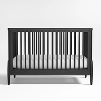 Bodie Ebonized Black Oak Wood Convertible Baby Crib