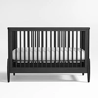 Bodie Ebonized Black Oak Wood Convertible Baby Crib