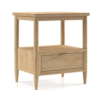 Set of 2 Bodie Natural Oak Wood Kids Nightstand with Drawer