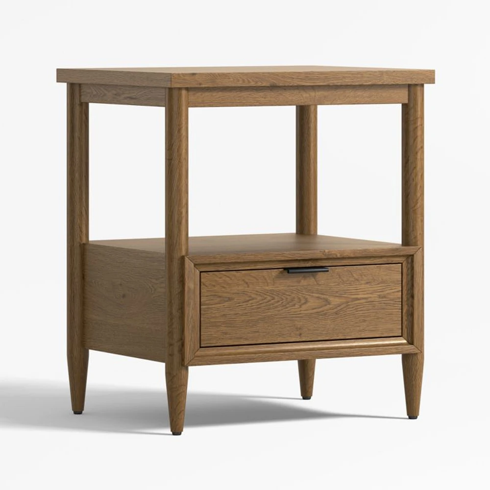 Bodie Flax Brown Medium Wood Kids Nightstand with Drawer