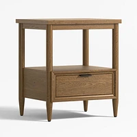 Bodie Flax Brown Medium Wood Kids Nightstand with Drawer