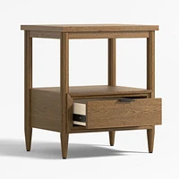 Bodie Flax Brown Medium Wood Kids Nightstand with Drawer