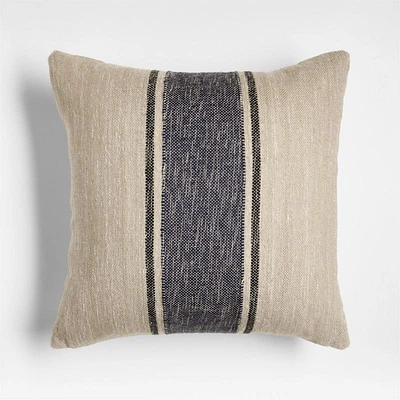 Indigo Blue 20"x20" Bold Stripe Outdoor Throw Pillow