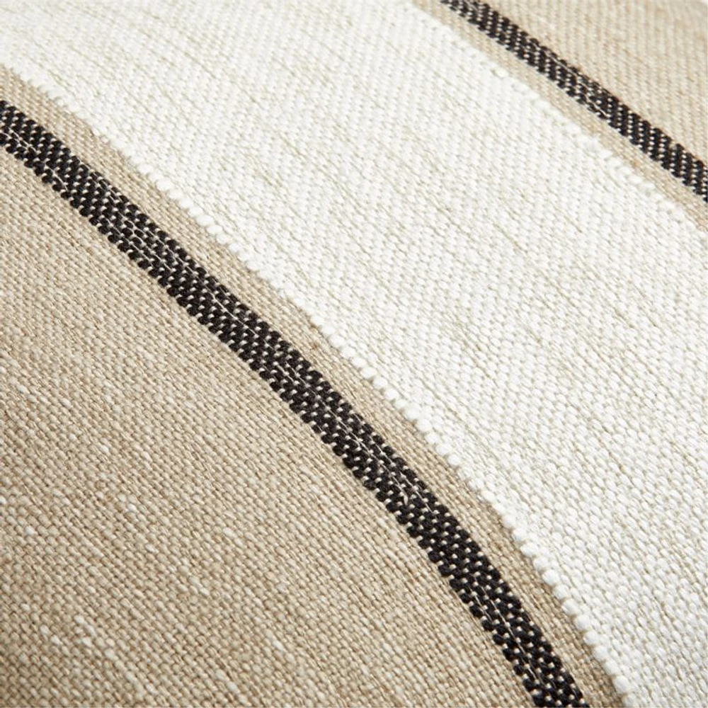 White 20"x20" Bold Stripe Outdoor Throw Pillow