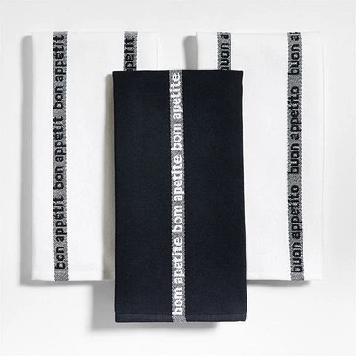Bon Appetit Organic Cotton Kitchen Towels, Set of 3