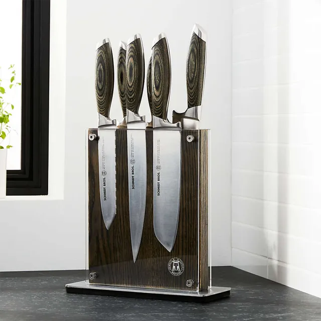 Schmidt Brothers Cutlery Zebra Wood 15-Piece Knife Block Set