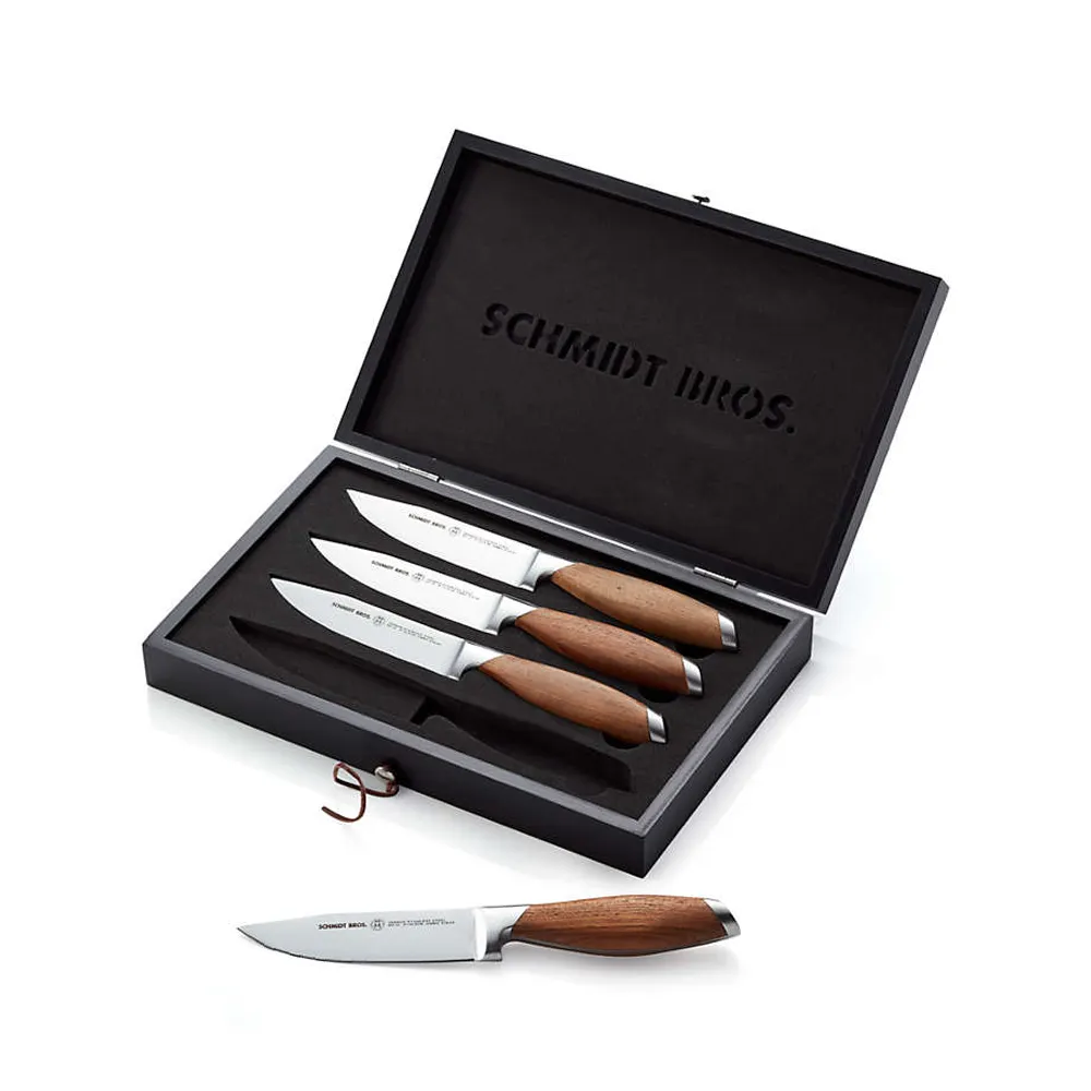 Schmidt Brothers ® Bonded Teak Steak Knives, Set of 4