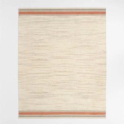 Border Stripe Brulee Brown Chenille Kids Area Rug 5x8