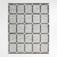 Boucle Black Handwoven Flatweave Kids Performance Area Rug 5'x8'