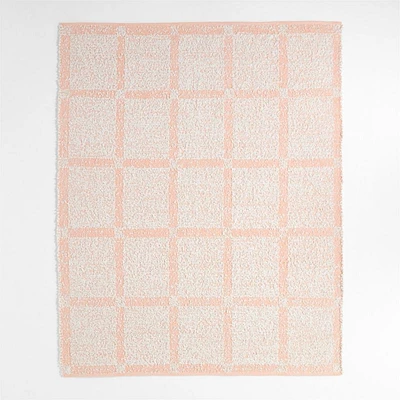 Boucle Elegant Pink Handwoven Flatweave Kids Performance Area Rug 5x8