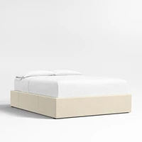 Ivory Upholstered Queen Storage Bed Base