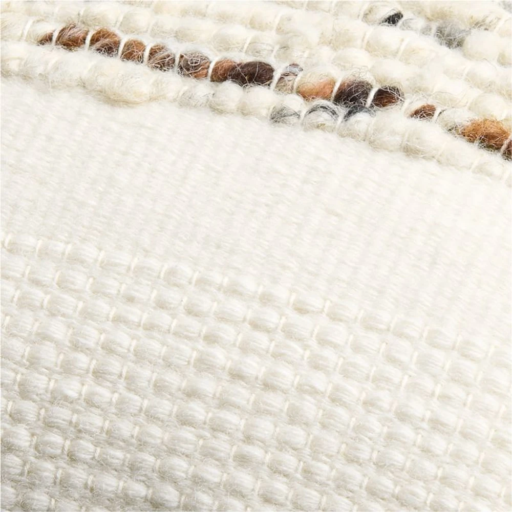 Bozeman Wool Blend 22x15 Arctic Ivory Throw Pillow Cover