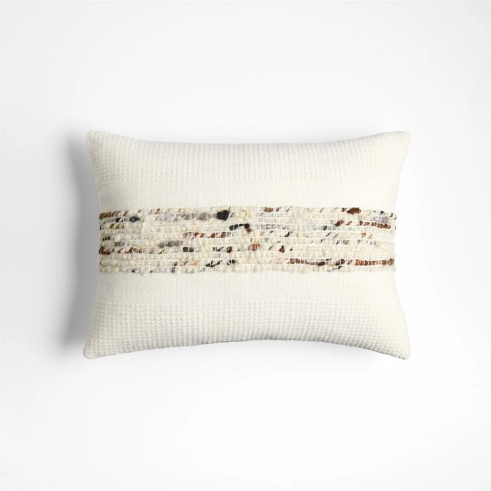 Bozeman Wool Blend 22x15 Arctic Ivory Throw Pillow Cover