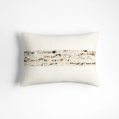 Bozeman Wool Blend 22x15 Arctic Ivory Throw Pillow Cover