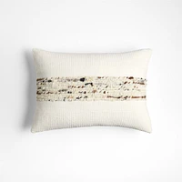 Bozeman Wool Blend 22x15 Arctic Ivory Throw Pillow Cover
