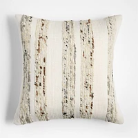 Bozeman Wool Blend 23x23 Arctic Ivory Throw Pillow Cover