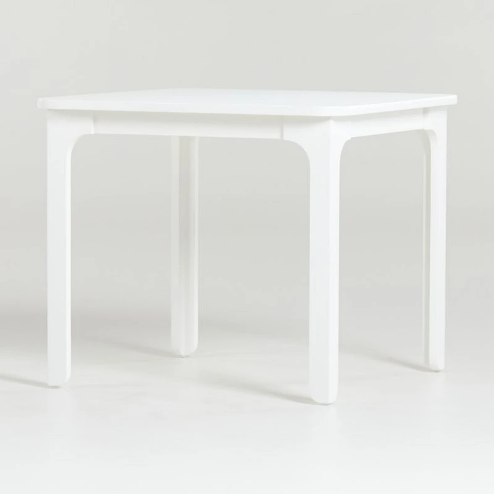 Brady Square White Wood Kids Play Table