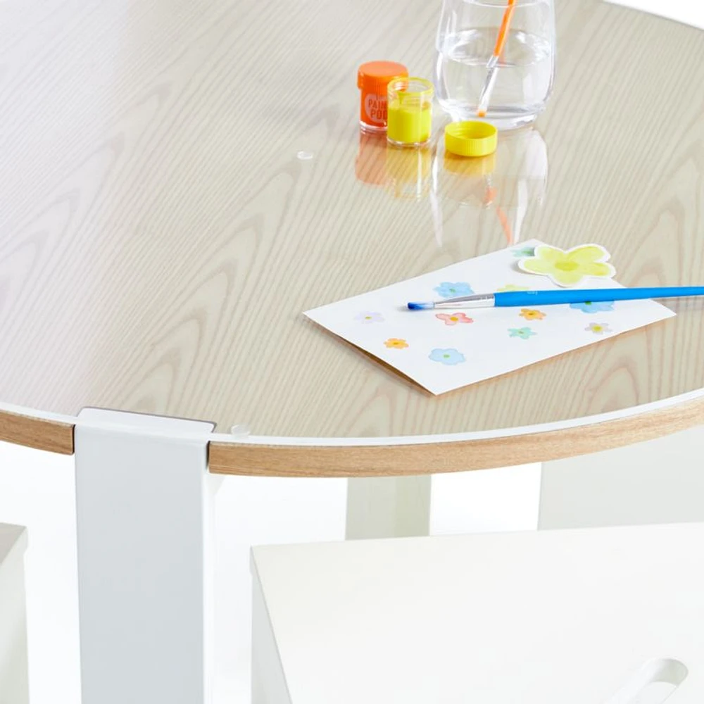 Nesting Charcoal and Grey Wood Kids Play Table, Chairs with Storage and Acrylic Mat Set
