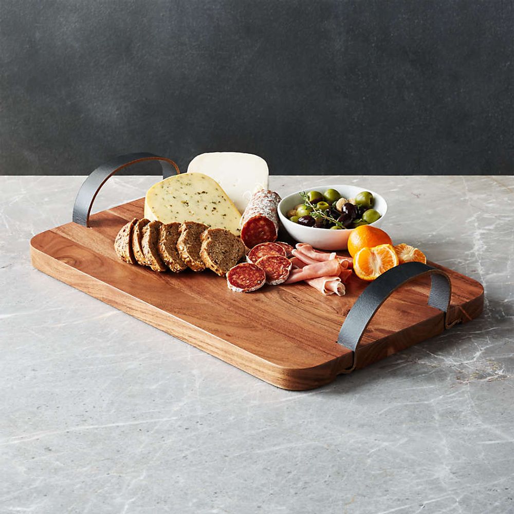 Bourbon Barrel Serving Board with Handle