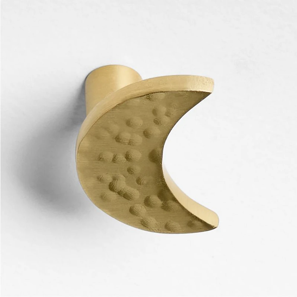 Brass Crescent Moon Knobs, Set of 6