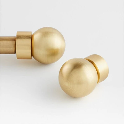 Small Brass Round Curtain End Cap Finials, Set of 2