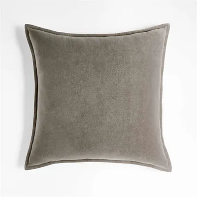 Frost 20" Washed Organic Cotton Velvet Pillow with Feather Insert